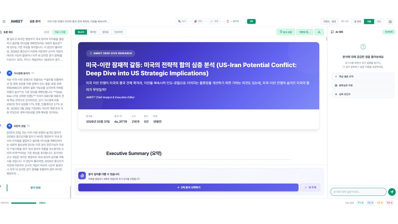 AMEET 추가 분석 화면